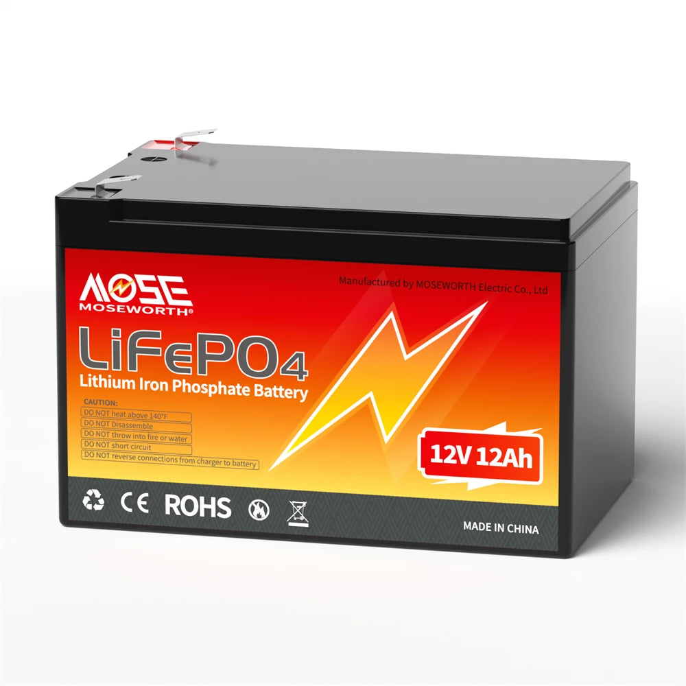 Batería LiFePO4 12V 6Ah-300Ah con BMS | Recargable | Solar y Ciclo Profundo 🔋