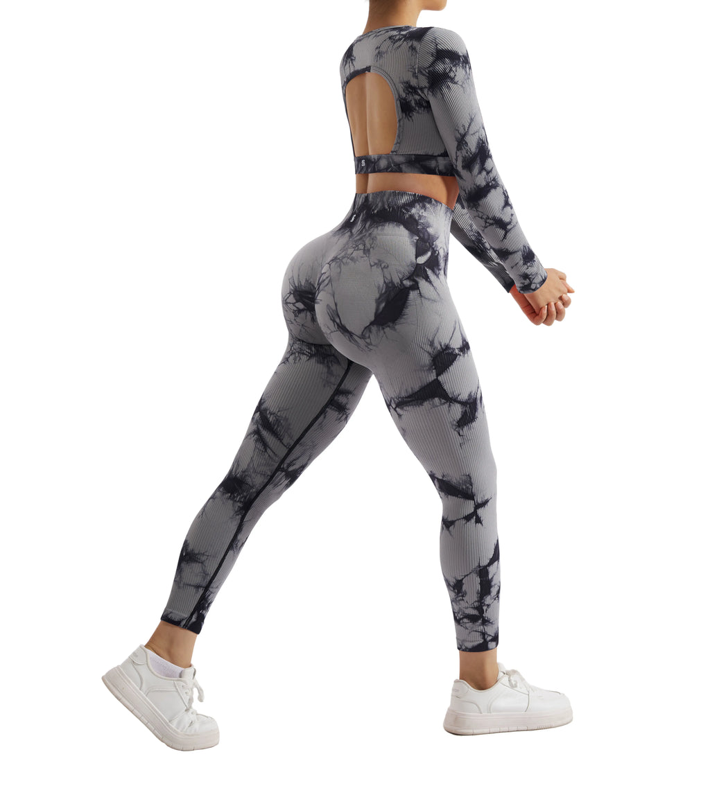 2PCS Yoga Suit Women Sports Set Quick-Drying Gym Set Tracksuit Running Workout Long Sleeve Sports Shirt Yoga Set Yoga Clothing