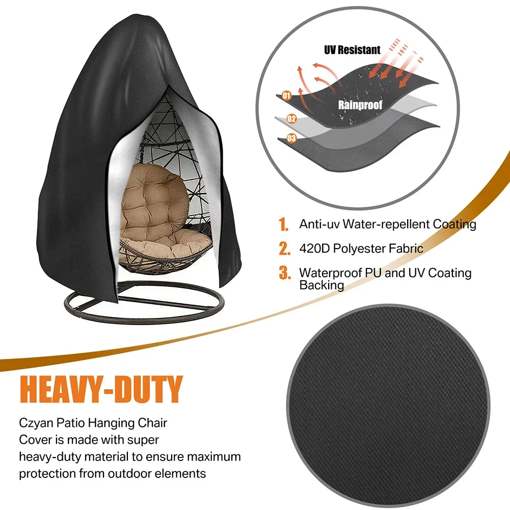 Garden Furniture Cover with Air Vent Waterproof Windproof Anti-UV Heavy Duty Rip Proof 600D Oxford Patio Garden Table Cover Pack