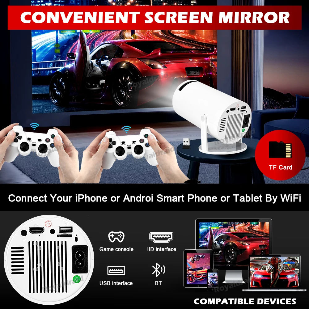 Proyector Gaming P90 Max HeroAngel | 4K 1080P | Android 11 | 19000+ Juegos | 2 Controles Inalámbricos - Firu Total Sales