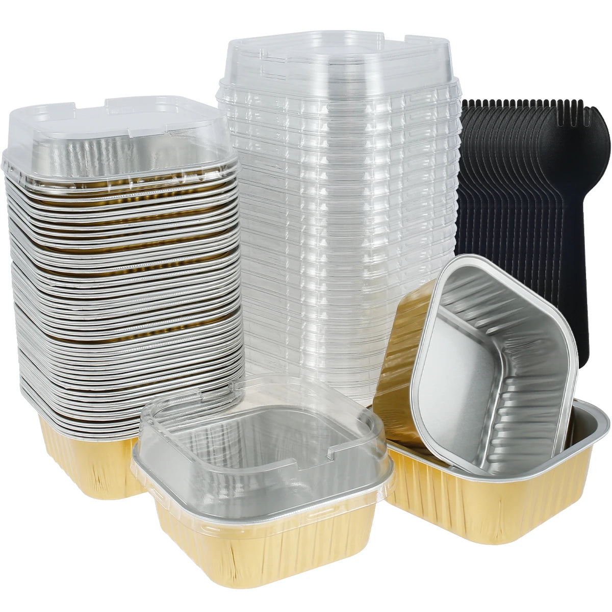 50/100pcs Moldes Mini de Aluminio con Tapa y Cuchara | Muffins y Chocolates 🍰