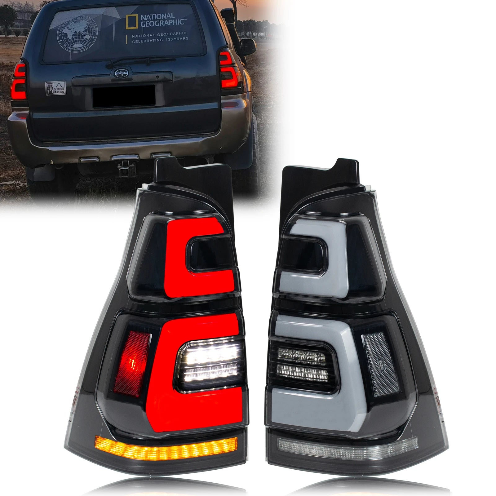 LED Tail Lights for Toyota 4Runner 2003-2009 4th Gen TRD SR5 Start-up Animation Sequential Turn Signal Rear Lamps Assembly
