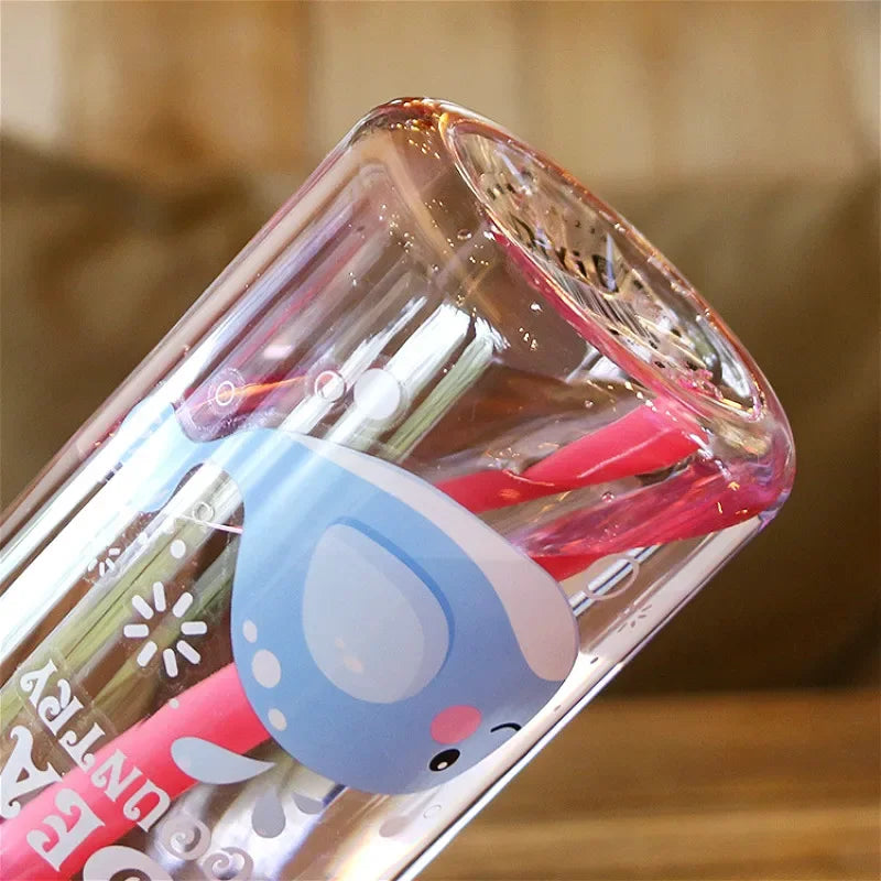 Vaso Sippy Cartoon para Niños con Pitillo | Antiderrame | Portátil Exterior 🍼
