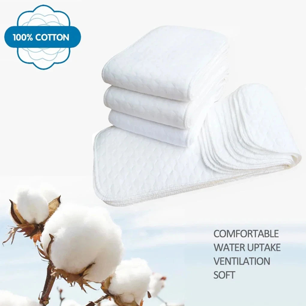 10pcs Cotton Diapers Children Washable Reusable Baby Diaper Pad Folding Kids Changing Pads Accessories "