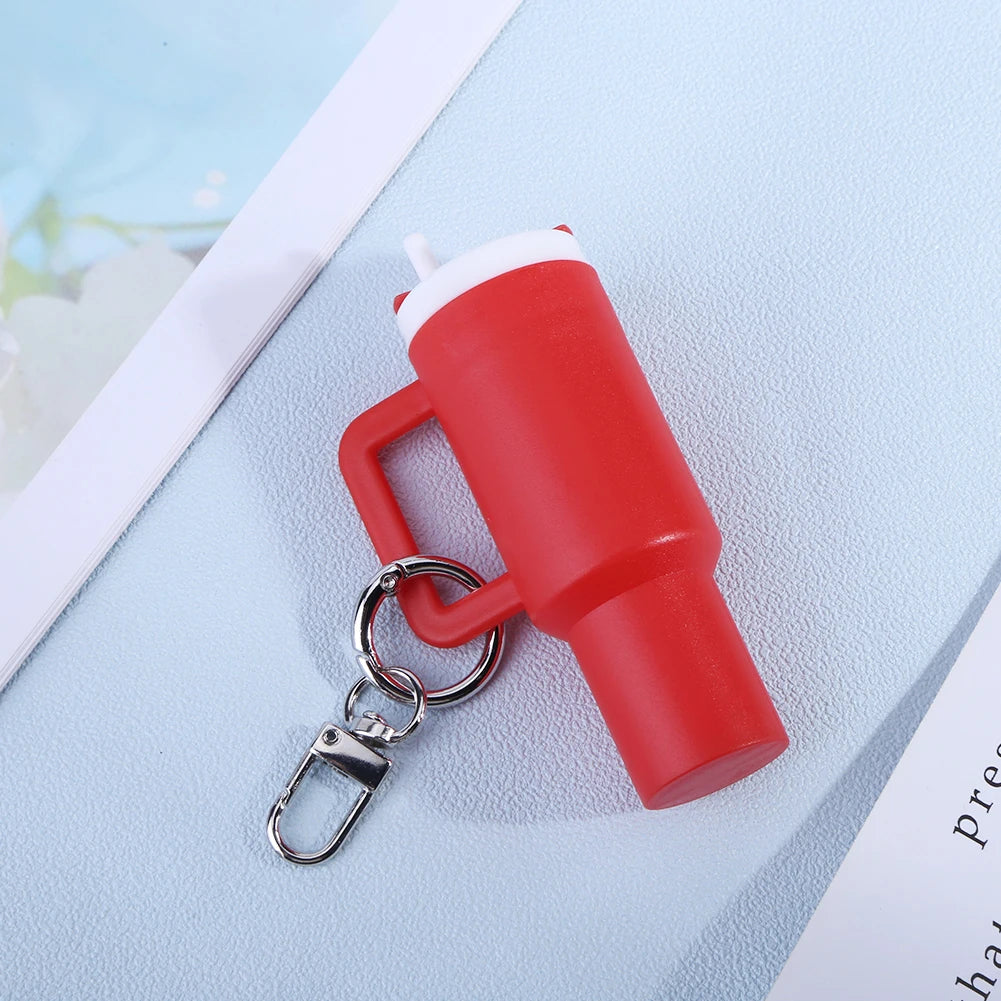 Mini Cup Keychain Lip Balm Keychain Cute Tumbler Key Ring Chapstick Holder Keychain Handbag Charms Key Ring for School Bag