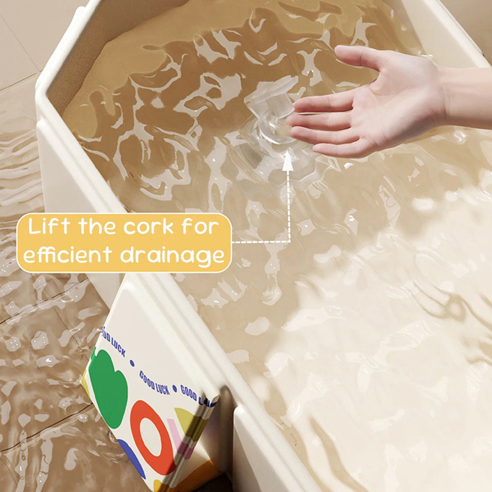 Foldable Baby Bathtub with Drain — Compact Infant Tub | All Ages