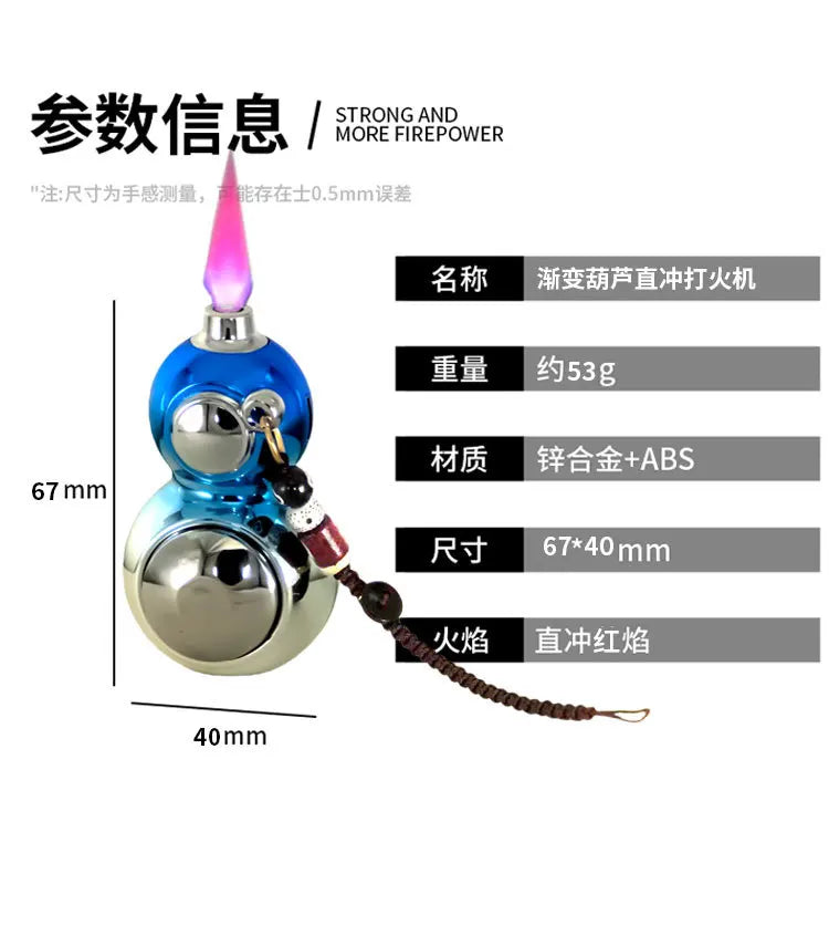 New Rotating Gourd Windproof Direct Charge Lighter Inflatable Arm Play Portable Windproof High Beauty Lighter Smoking Gift