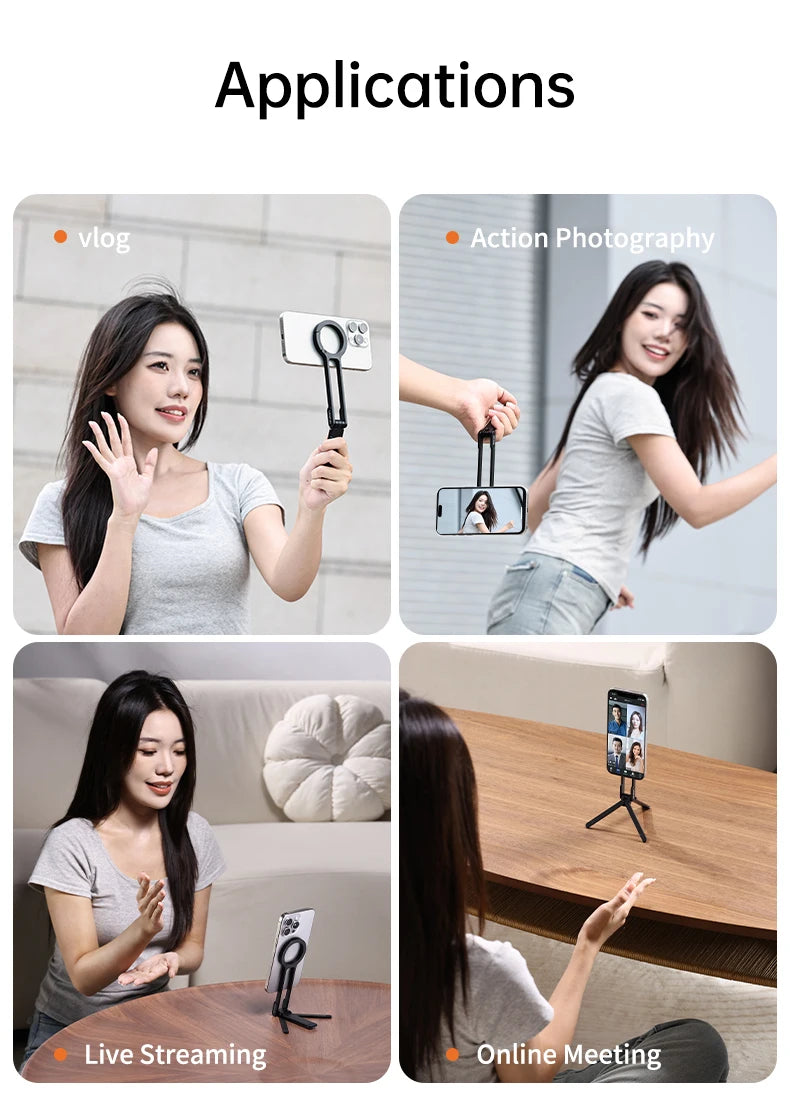 ULANZI MA30 Magnetic Phone Tripod Stand for iPhone 16 Samsung Xiaomi Huawei Vivo OPPO Magsafe Aluminium Smartphone Mini Bracket