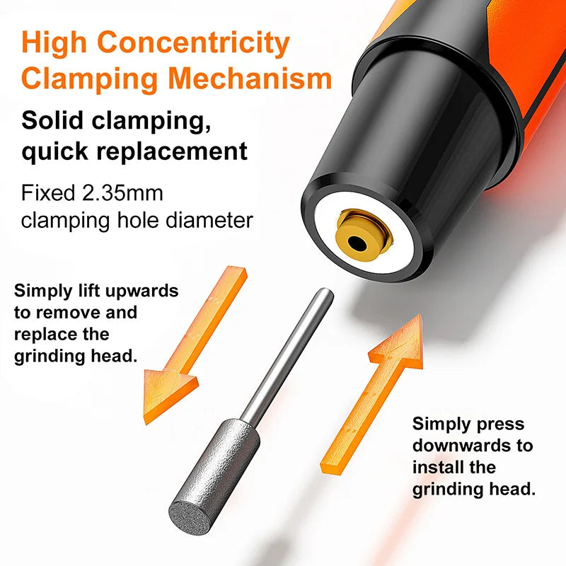 Household Handheld Power Tool Set Electric Mini Grinder Kit With LED Light 16000 RPM Max Engraving and Polishing