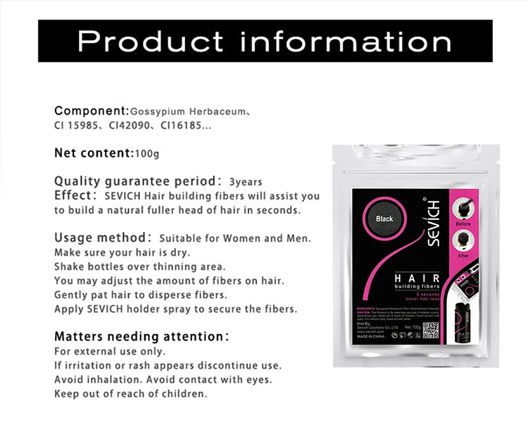 10 Color Keratin Hair Building Fiber Hair Loss Fiber Natural Hair Thickening Fibers Concealer Refill Anti Hair Loss Products