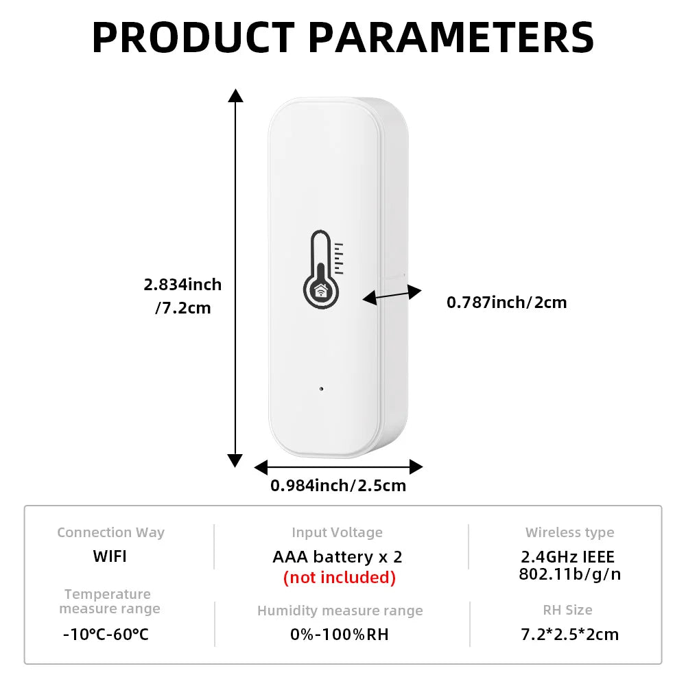 Tuya Zigbee or WiFi Temperature Humidity Sensor Home Connected Thermometer Compatible With Smart Life Alexa Google Assistant