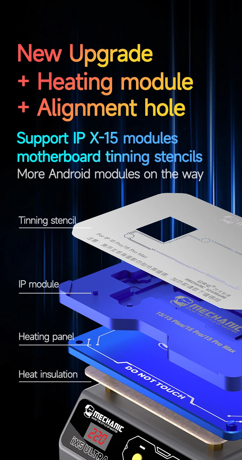 Mechanic IX5 Ultra Universal Preheating Platform Mobile Phone Motherboard Layered Bonding Glue Removal Dot Matrix Repair Heater