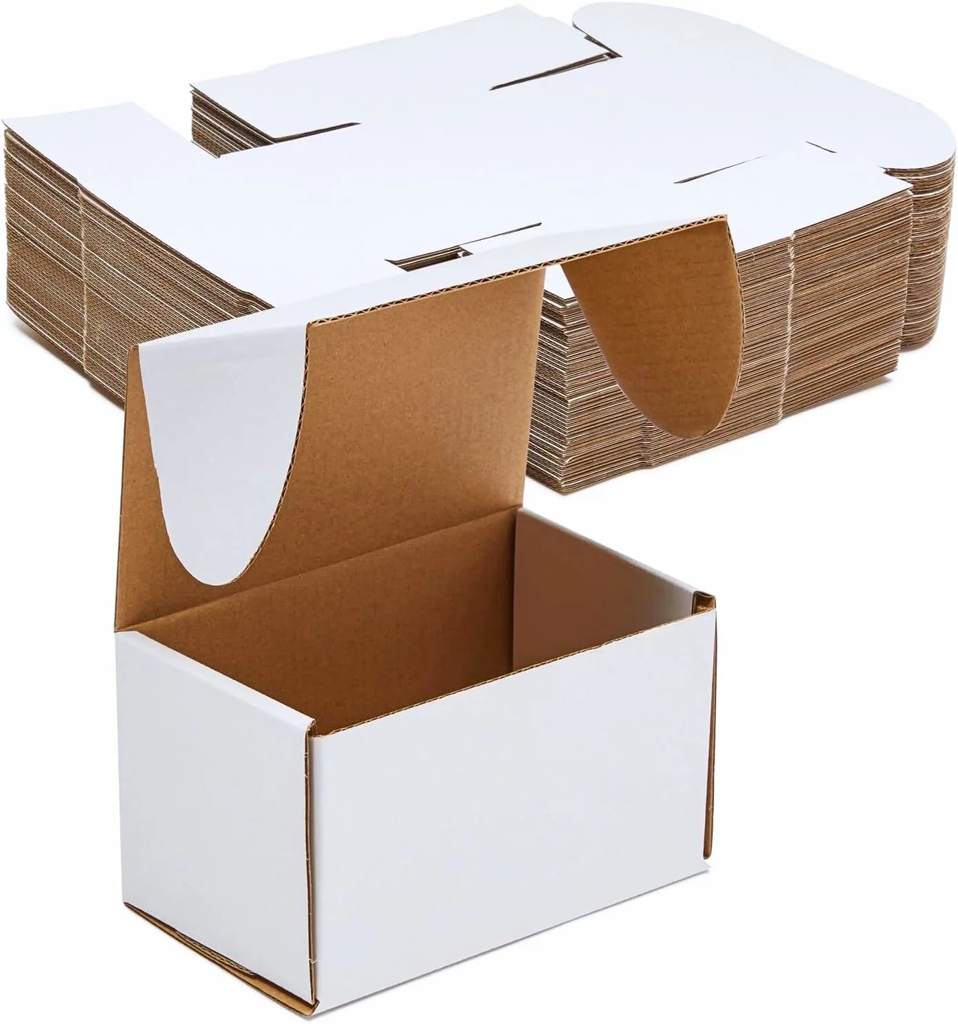 6x4x4 Shipping Boxes Set of 50,White Corrugated Cardboard Box for Mailing Packing Gifts Small Business