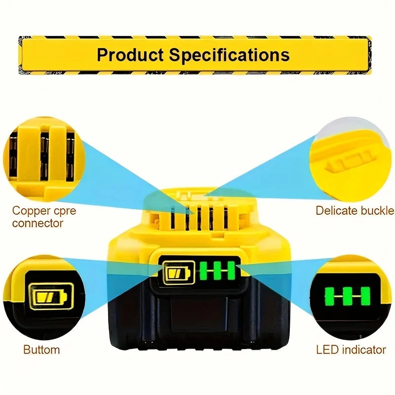For Dewalt 20V 8.4Ah Battery Pin DCB205 Hand Drill Electric Tool 18650 Lithium Battery Power Battery DCB206-2 DCB205-2 DCB205