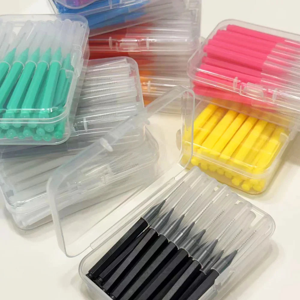 30pcs Interdental Brushes Dental Brush Between Teeth For Dental Orthodontic Clean Between Teeth Cleaning Tools Soft Brushes