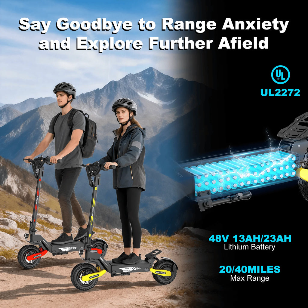 Scooter Eléctrico Off-Road 1200W 48V | 30MPH | Llanta 11" Sin Cámara | Plegable 🛥️