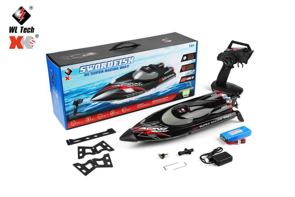 WLtoys WL916 RC Boat 2.4Ghz 55KM/H Brushless High Speed Racing Ship Remote Control Speedboat Toys For Adults with 2 Batteries - Firu Total Sales