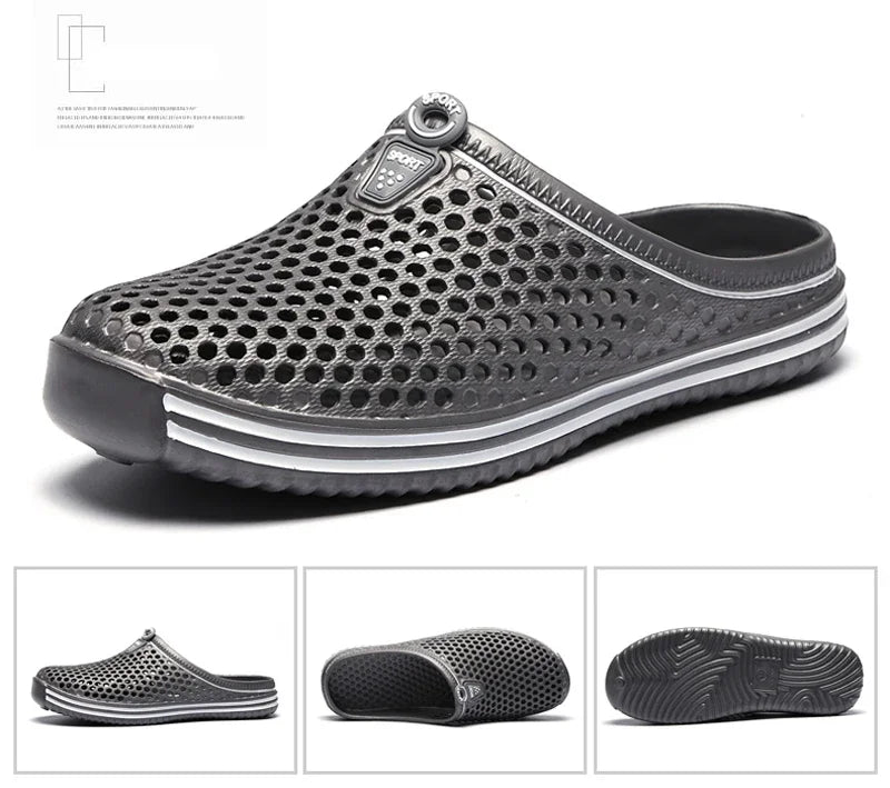 Aqua Shoes Unisex Hollow Out Slippers Casual Couple Beach Sandal Flip Flops Beach Outdoor Sandals Water Shoes Mens Slippers