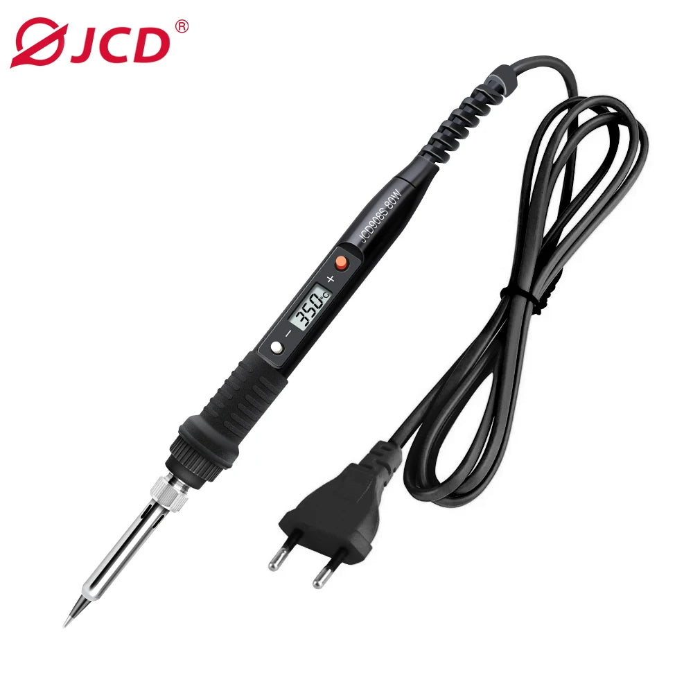 JCD 80W Electric Soldering Iron Kit LCD Display Temperature Adjustable 220V 110V With Solder Paste Iron Tips Welding Tools Set