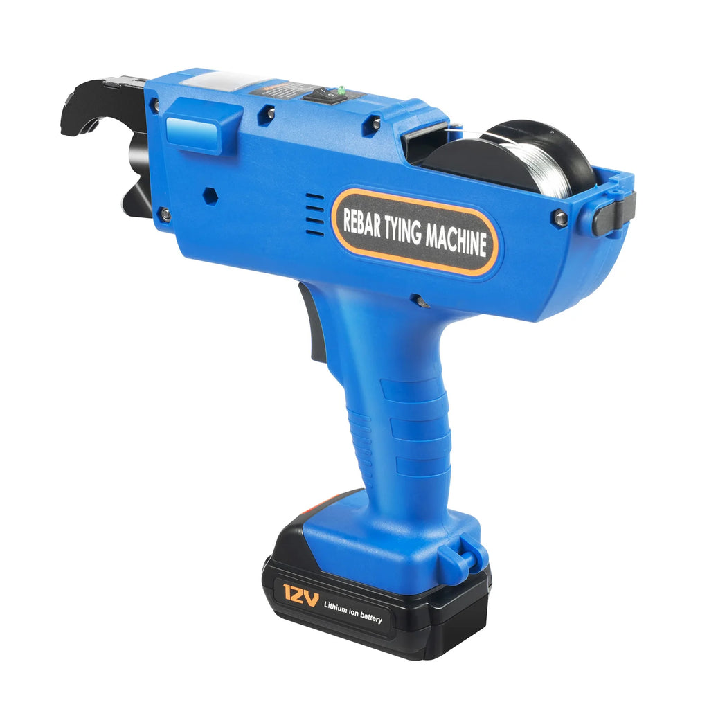 8mm-34mm Automatic Rebar Tier Binding Machine 12V 4500mAh Electric Handheld Rebar Tying Machine Wire Pliers Tool Kit w/Batteries
