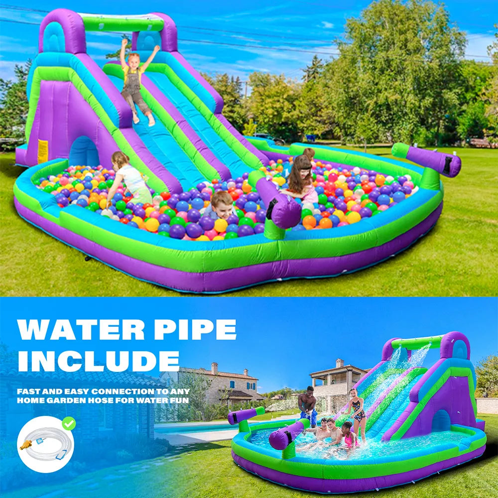 Tobogán Inflable Comercial con Piscina | Grado Comercial | Niños y Adultos 🌊 - Firu Total Sales