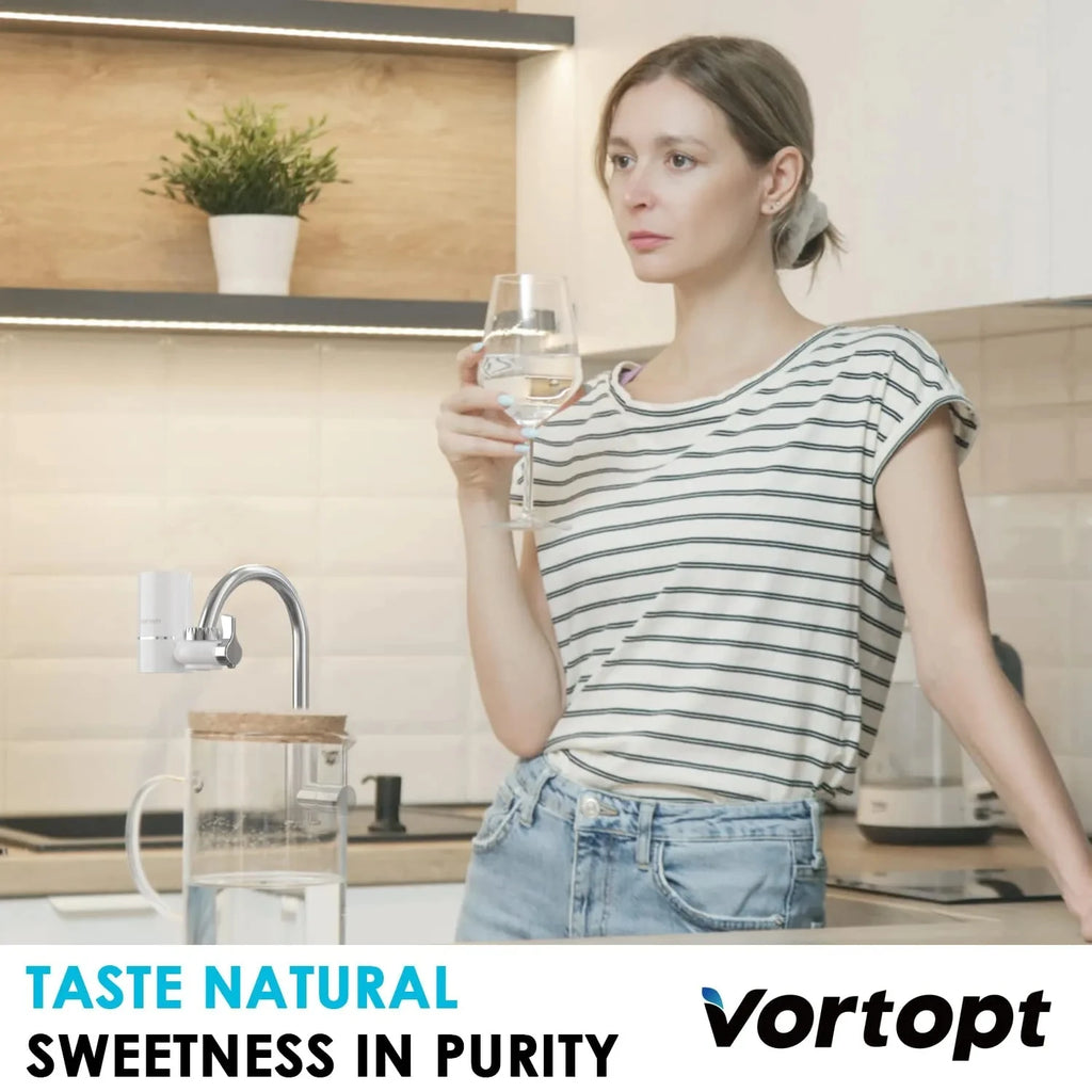 Vortopt Faucet Water Filter NSF International Certified, a set of 5pcs filter cartridges for purifying 400 gallons of water