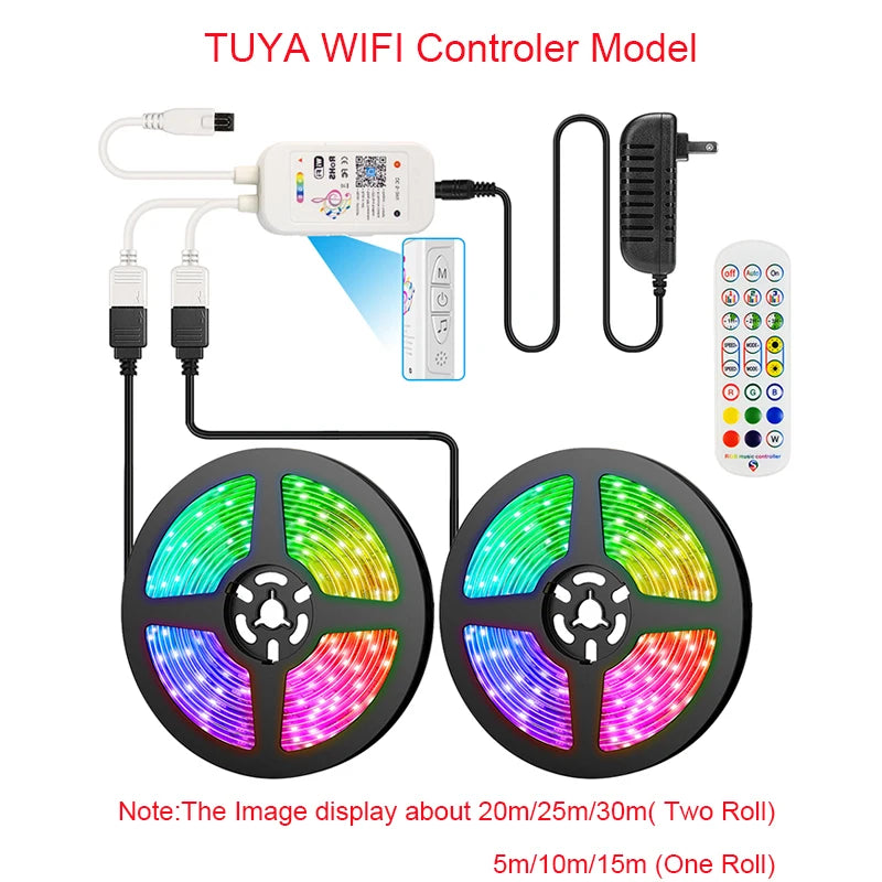 Tira LED RGB 5050 Vogliovoi WiFi | Bluetooth | Adhesiva | Tuya/Smart Life | Alexa y Google | Dormitorio - Firu Total Sales