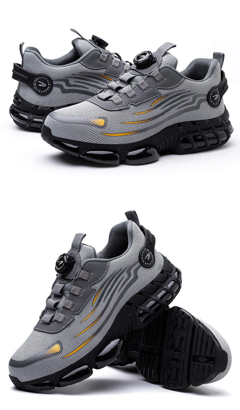 Zapatos de Seguridad Transpirables | Sin Cordones | Suela Blanda | Antipinchazos | Antiaplastad