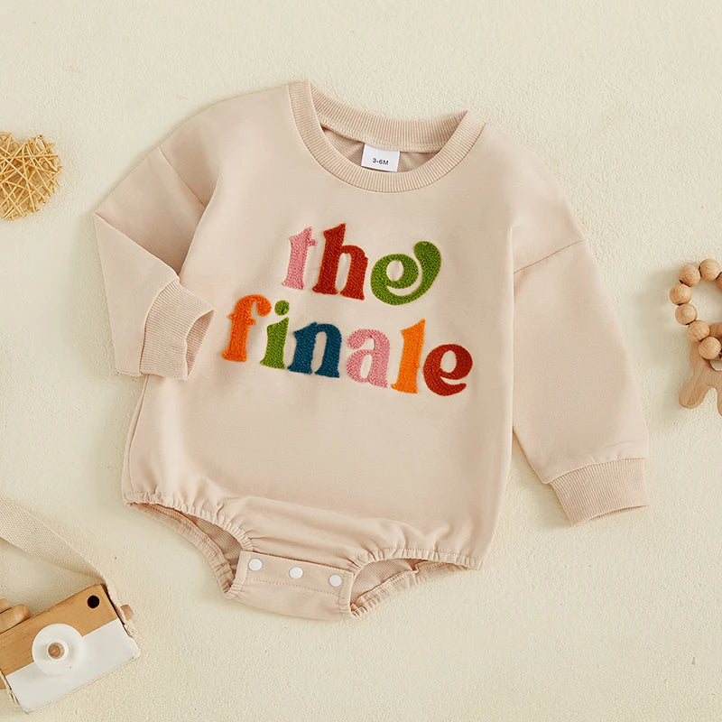 Baby Sweatshirt Romper Colorful Letter Embroidery Long Sleeve Crew Neck Bodysuit Newborn Playsuit