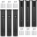 6 Pcs Portable Fishing Rod Holder Bracket with Screws for Boat Kayak Cooler Trailer, Black