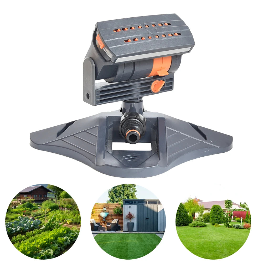 Mini Oscillating Sprinkler Adjustable Rotating Lawn Sprinkler 16 Holes Irrigation Watering System for Outdoor Yard Garden Grass