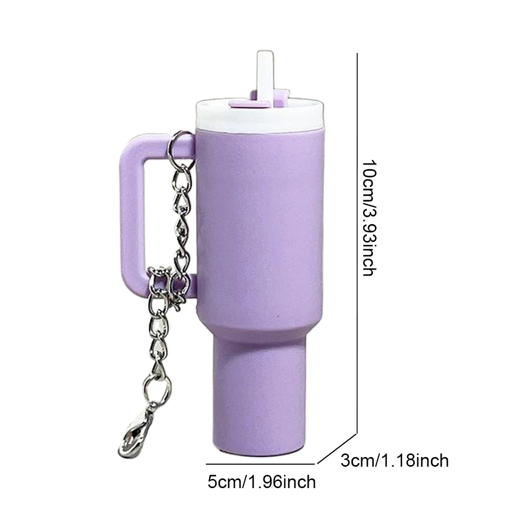 Mini Cup Keychain Lip Balm Keychain Cute Tumbler Key Ring Chapstick Holder Keychain Handbag Charms Key Ring for School Bag