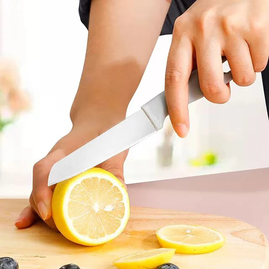 1PC Candy-colored portable fruit knife PP stainless steel thin sharp peeler peel knife kitchen household gadgets