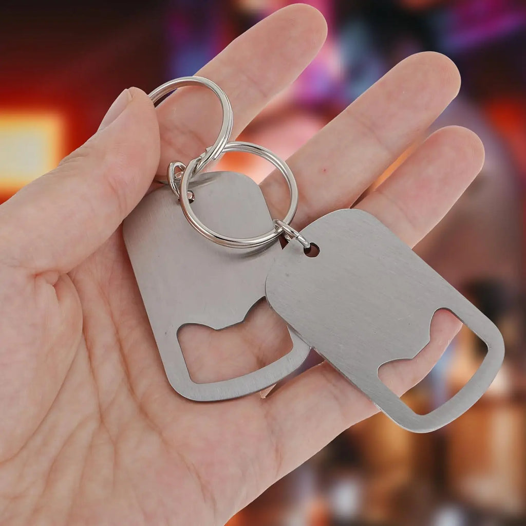 Metal Portable Creative Stainless Steel Bottle Opener Keychain Soda Drink Starter Portable Bottle Openers Bar Key Chain Pendant