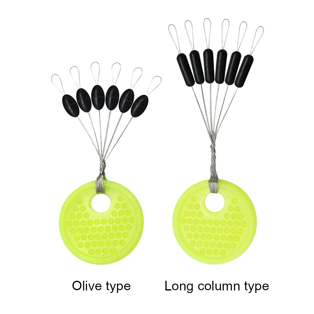 60pcs 10 Group Set Rubber Space Beans Stopper for Fishing Bait Fish Float Tools