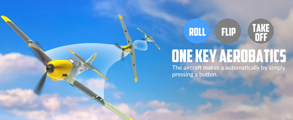 VOLANTEXRC Avión RC BF109 | 4 Canales | RTF | Alerón y Giroscopio | Acrobacias | 3 Modos | Fácil para Principiantes
