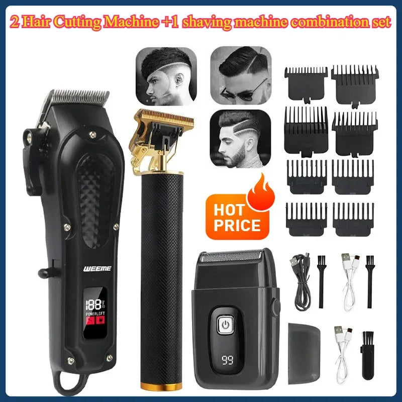 Cordless Electric Hair Cutting Machine Vintage Hair Clipper Portable Shaver Barber USB Fast Charging Hair Trimmer For Hairdresse - Firu Total Sales