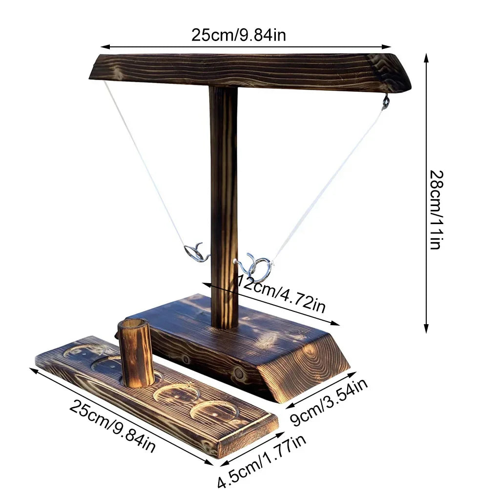 Kids Adults Ring Toss Games Home Party Drinking Games Fast-paced Handheld Wooden Board Games Shot Ladder Bundle Outdoor Bars