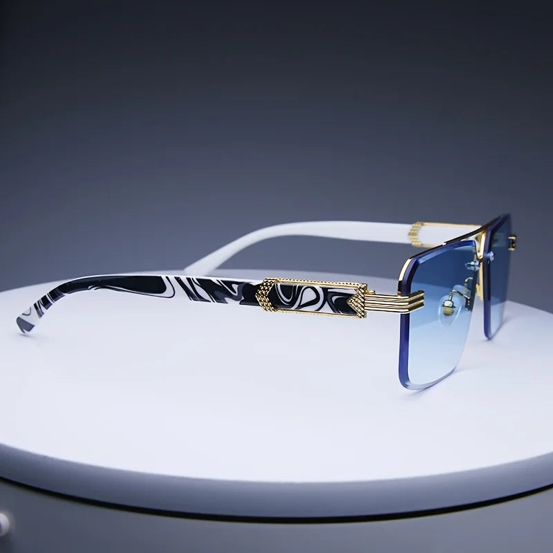 Fashion Rimless Frameless Sunglasses | Classic Small Square | Men & Women