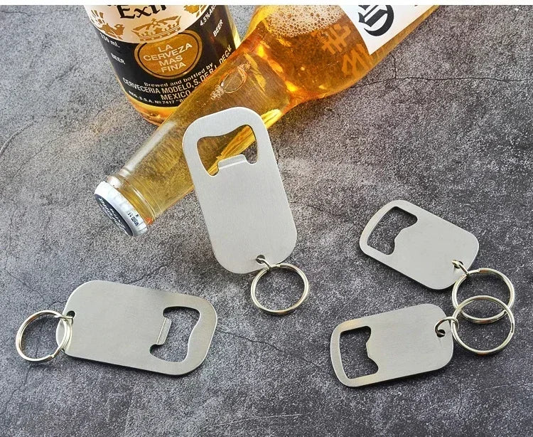 Metal Portable Creative Stainless Steel Bottle Opener Keychain Soda Drink Starter Portable Bottle Openers Bar Key Chain Pendant