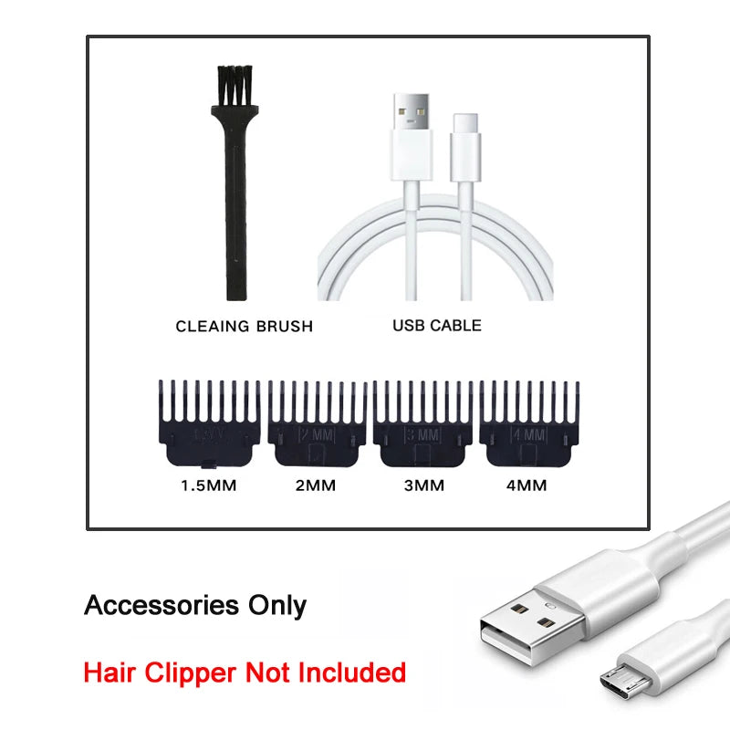 New！T9 Electric Hair Trimmer/Accessories | USB Professional Shaver | 0mm Bald Fade Cutting Machine Portable for Men Home Haircut - Firu Total Sales