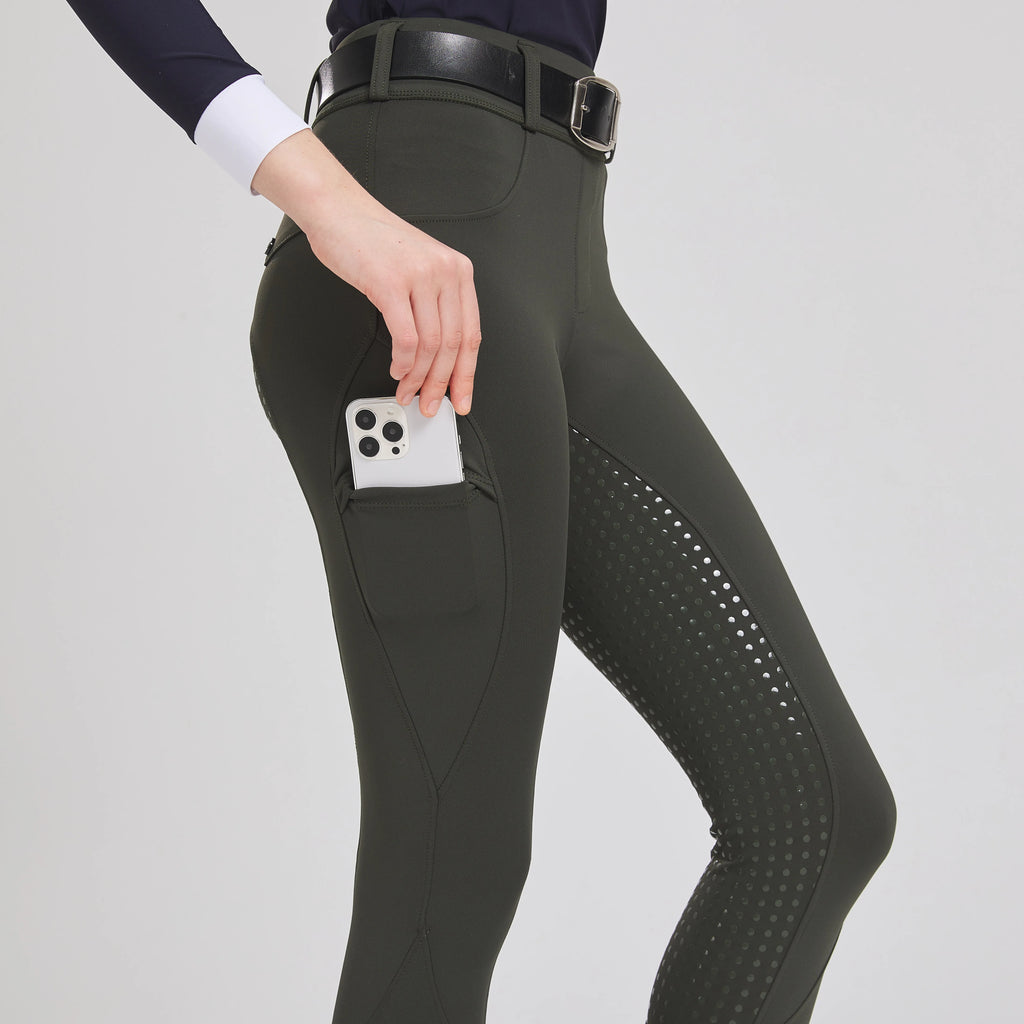 Professional equestrian pants full silicone quick-dry elastic tight equestrian sports pants anti-slip riding pants thick wear-re