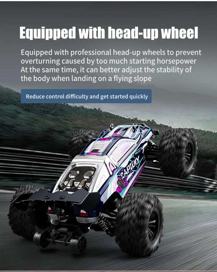 16103 Fast Rc Cars 50km/h 1/16 Off Road 4WD with LED Headlights,2.4G Waterproof Remote Control Monster Truck for Adults and Kids