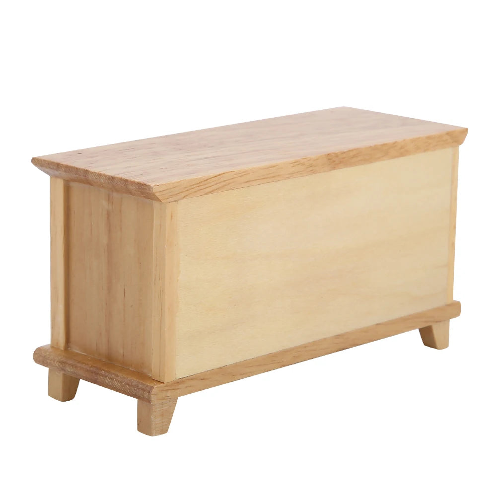 1/12 Scale Dollhouse Storage TV Cabinet Model Miniature Mini Wooden Furniture Children Gift