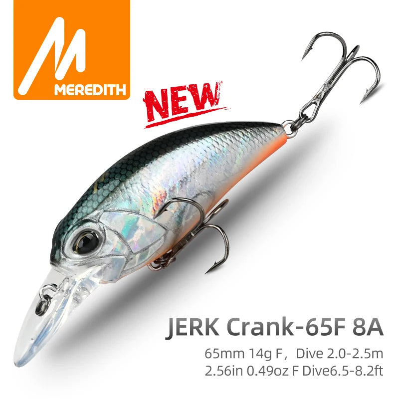 MEREDITH M65 Crankbait Flotante | 14g | 11 Colores | Profundidad 2-2.5m | Bass | Wobbler Profesional - Firu Total Sales