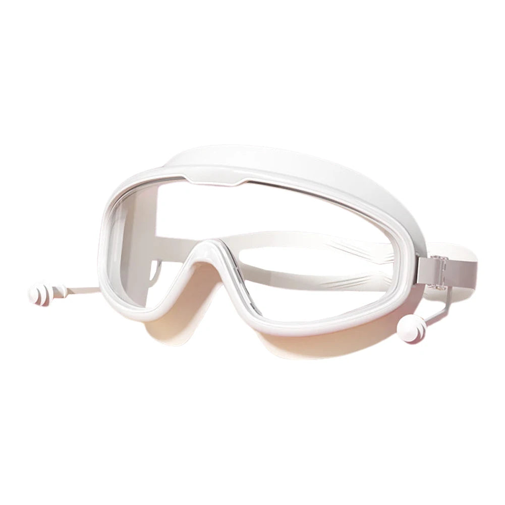 Kids Swim Goggles Anti Fog Swimming Goggles Waterproof UV Protection Swimming Goggles with Earplugs Large Frame for Boys Girls