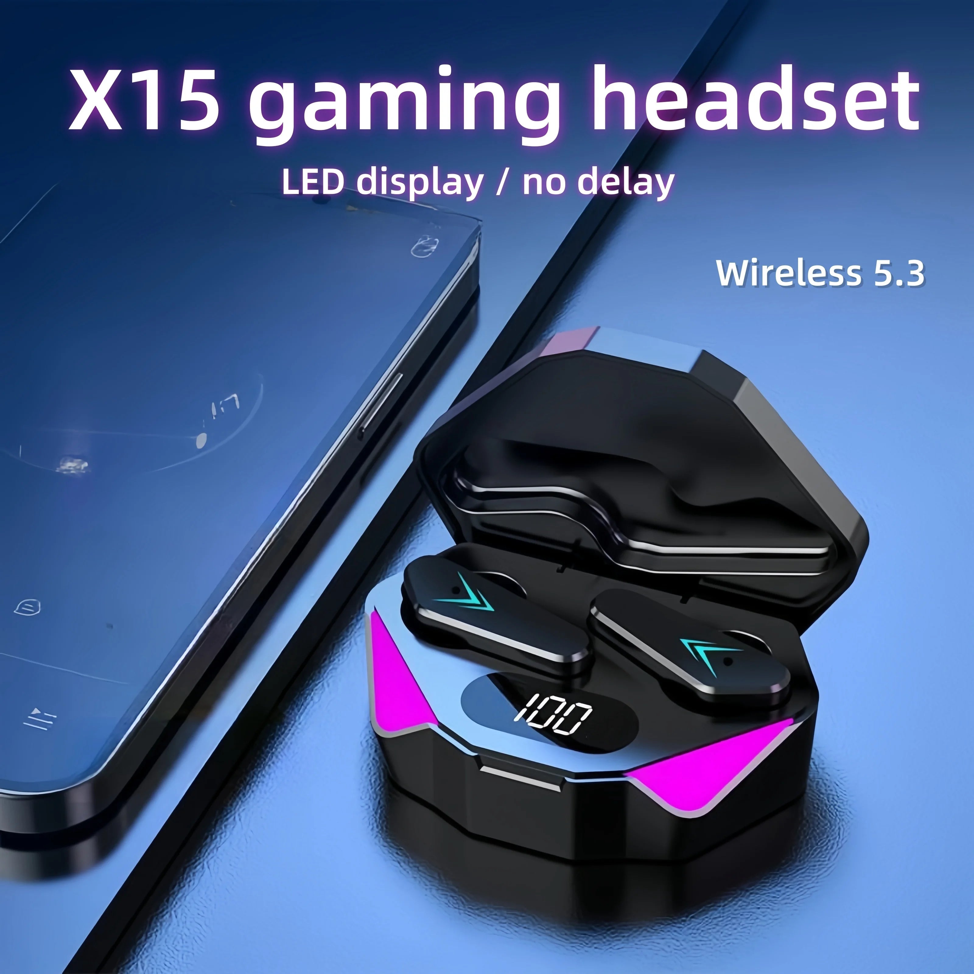 Auriculares TWS X15 Gaming | Pantalla LED | Bluetooth | Cancelación de Ruido | Mic | Gamer - Firu Total Sales