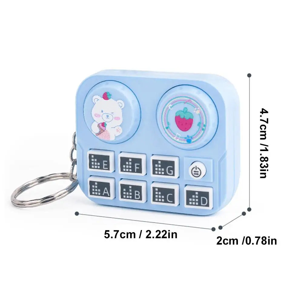 Mini Music DJ Disc Player Keychain Musical Instrument Sound Button Toy Games Educational Toy Bag Pendant Keychain
