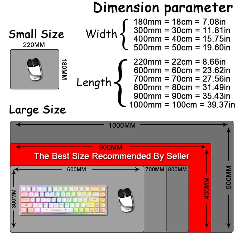 Sakura Scenery Mouse Pad Large Anti-Slip Rubber Gaming MousePad Durable Thick Seam Edge Suitable for Office and Gaming Desk Mats