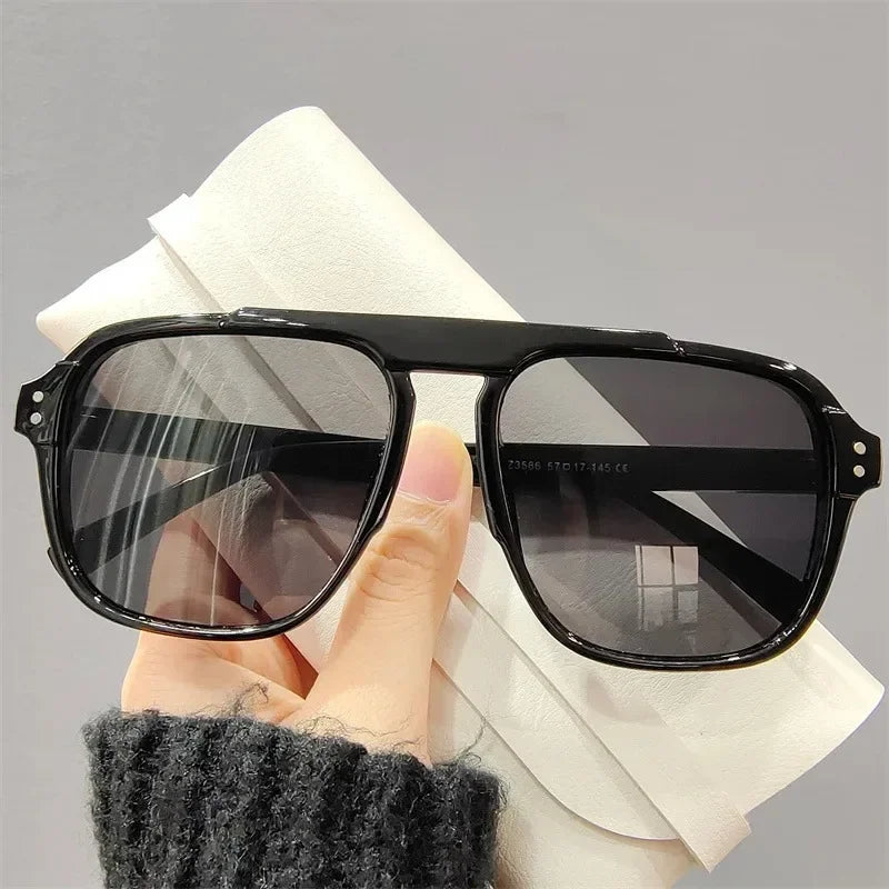 Men Oversized Frame Sunglasses Classic Big Frame Sport Eyeglasses 2024 Vintage Brand Design Shades UV400 Eyewear Trendy Glasses